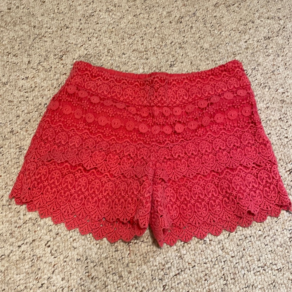 LOFT pink crochet Riviera Shorts